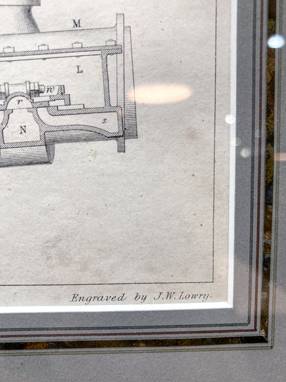 Four Antique Joseph Wilson Lowry Robert Morrison Locomotive Framed Engravings
