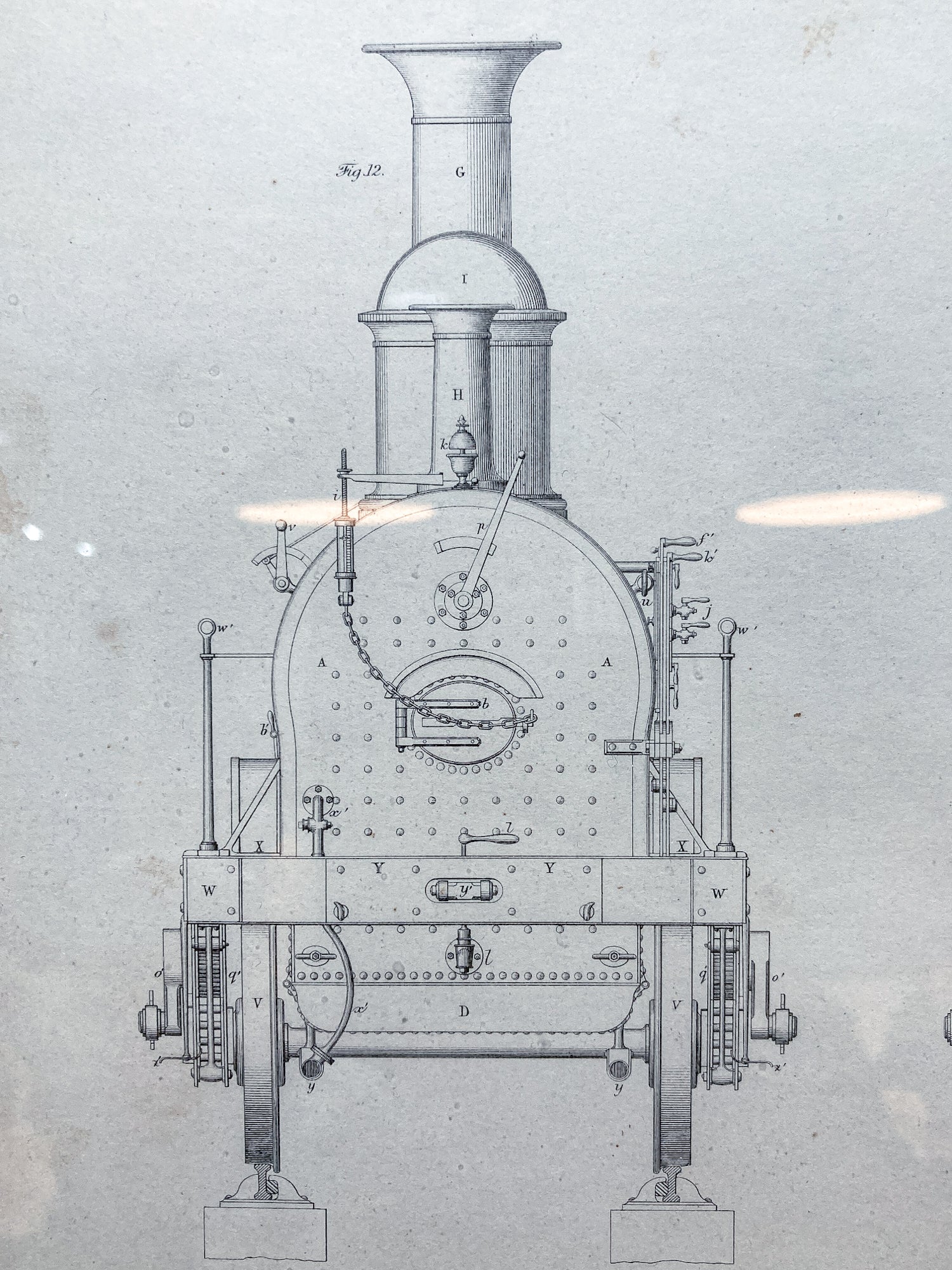 Four Antique Joseph Wilson Lowry Robert Morrison Locomotive Framed Engravings