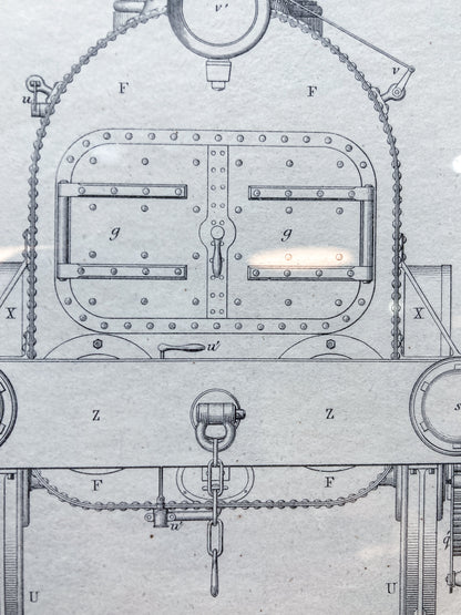 Four Antique Joseph Wilson Lowry Robert Morrison Locomotive Framed Engravings