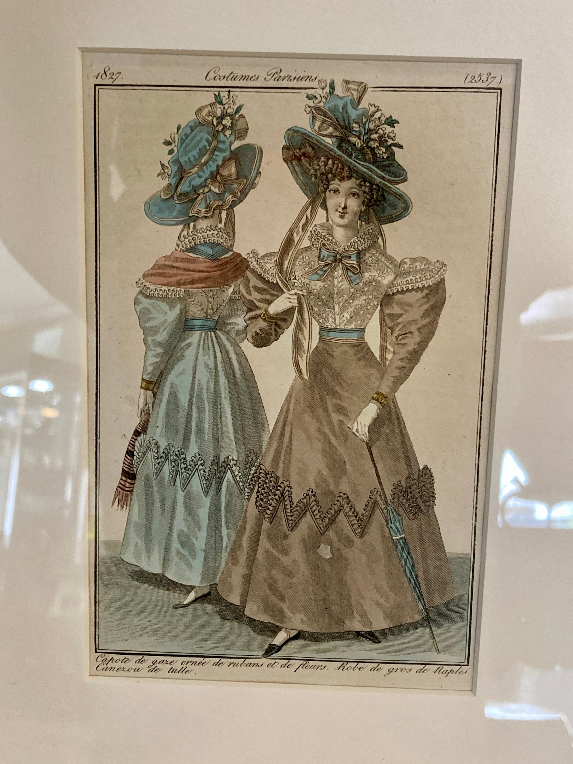 french fashion dresses Framed Antique French 19th Century 1827 Parisian Fashion Plate Print – Mitchell Sotka