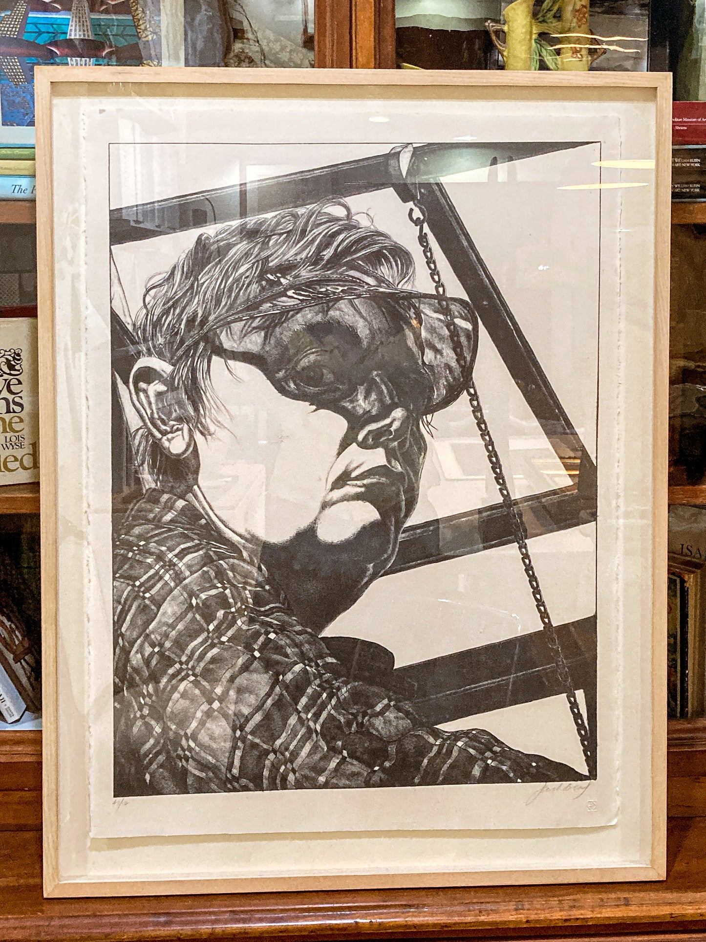 Framed Artist Jack Beal (1931-2013) Self Portrait Lithograph Print