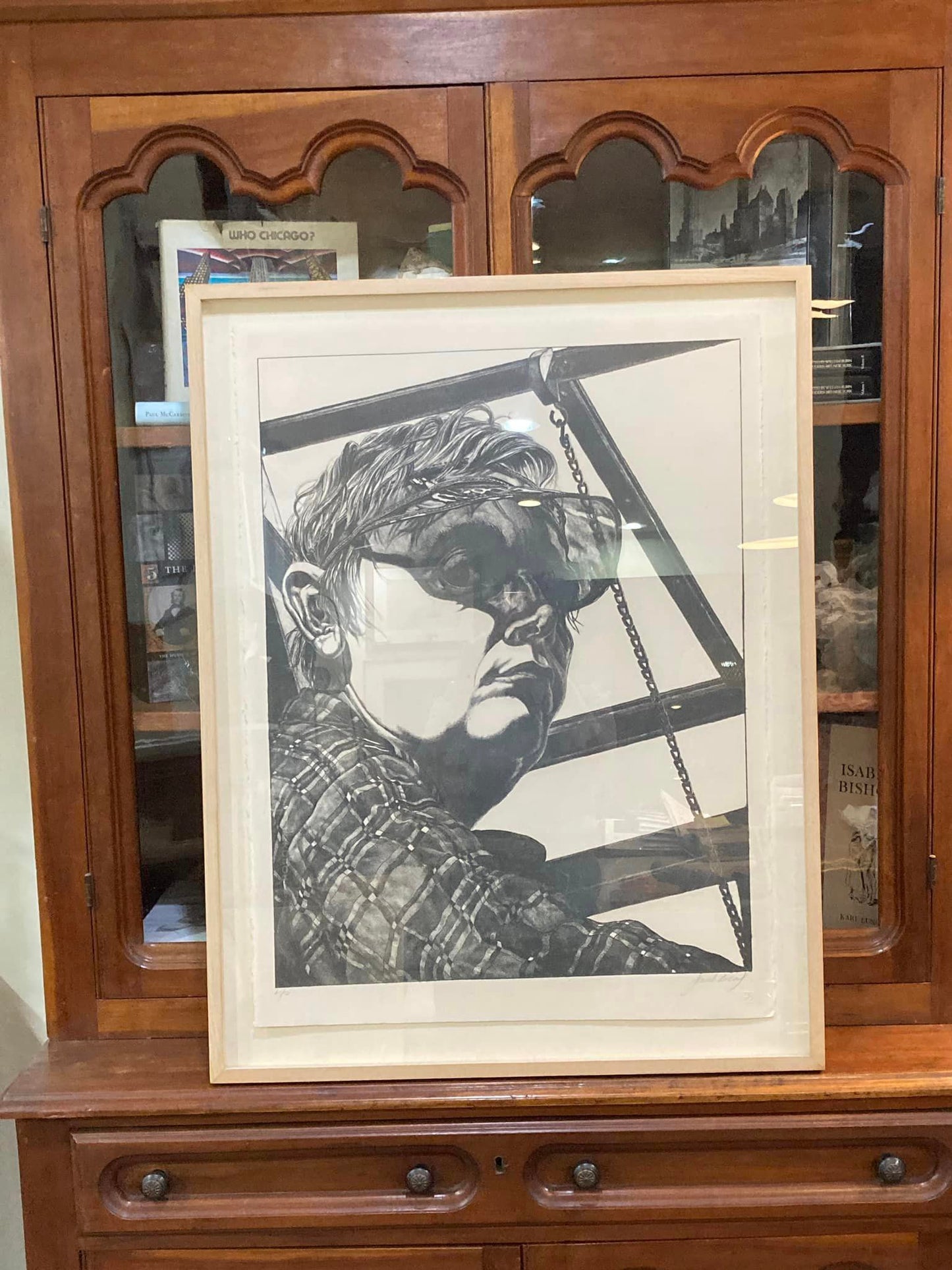 Framed Artist Jack Beal (1931-2013) Self Portrait Lithograph Print