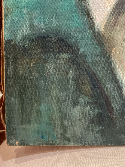 Vintage Original Self Portrait Frank Campanella (1918-2016) Canvas Oil Painting