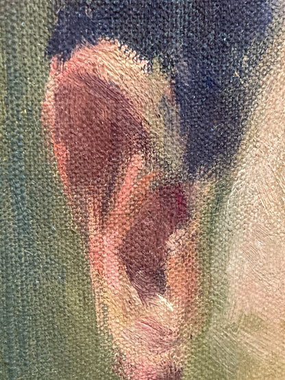 Vintage Original Self Portrait Frank Campanella (1918-2016) Canvas Oil Painting