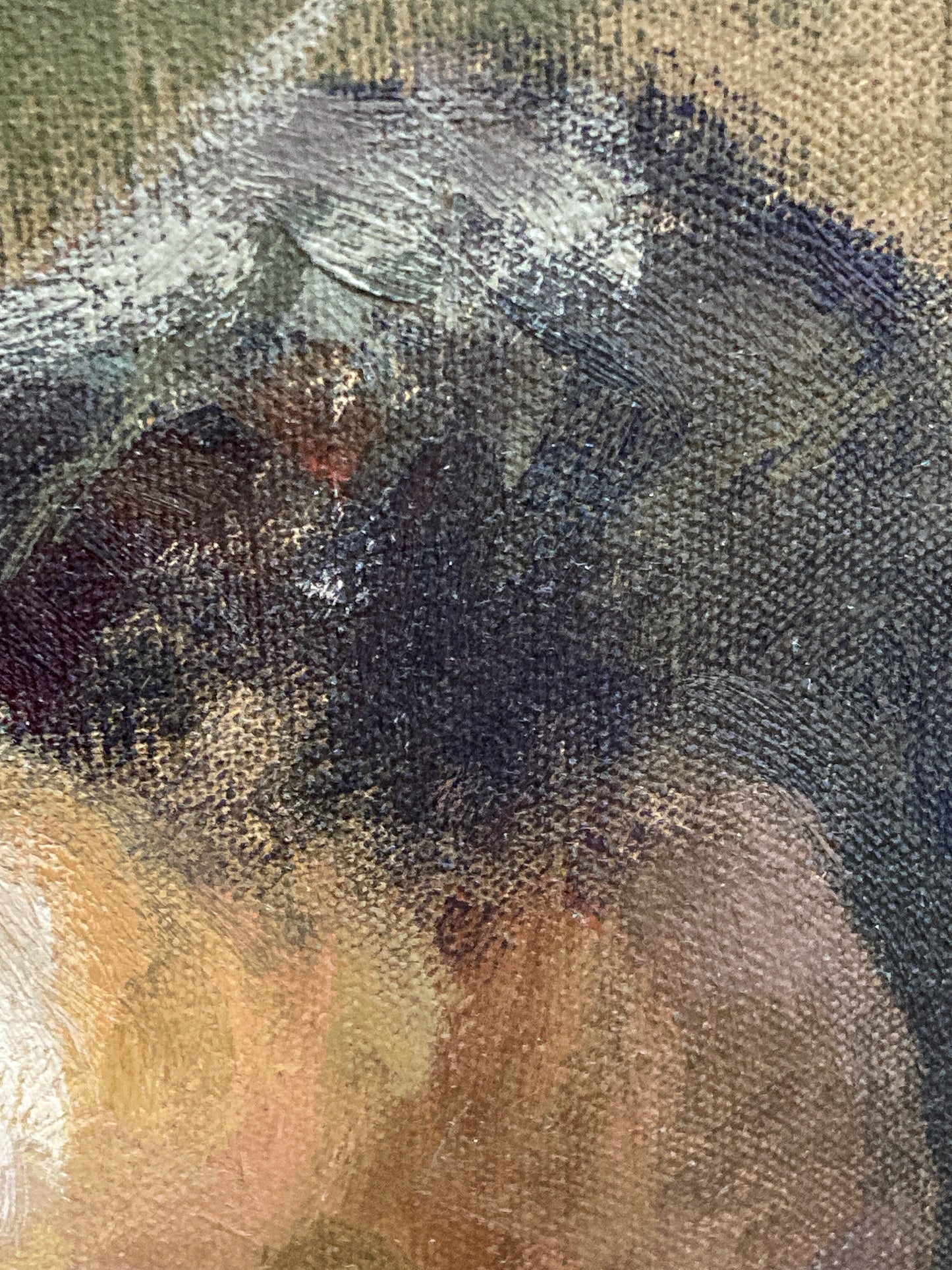 Vintage Original Self Portrait Frank Campanella (1918-2016) Canvas Oil Painting