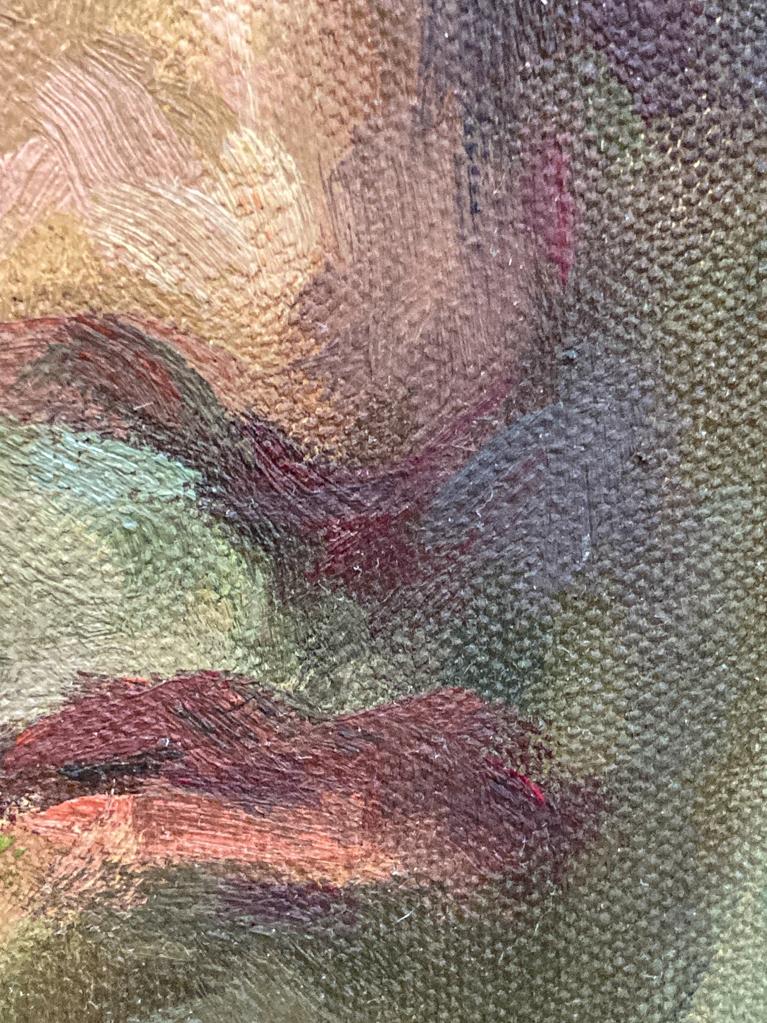 Vintage Original Self Portrait Frank Campanella (1918-2016) Canvas Oil Painting