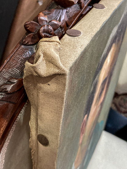 Vintage Original Self Portrait Frank Campanella (1918-2016) Canvas Oil Painting