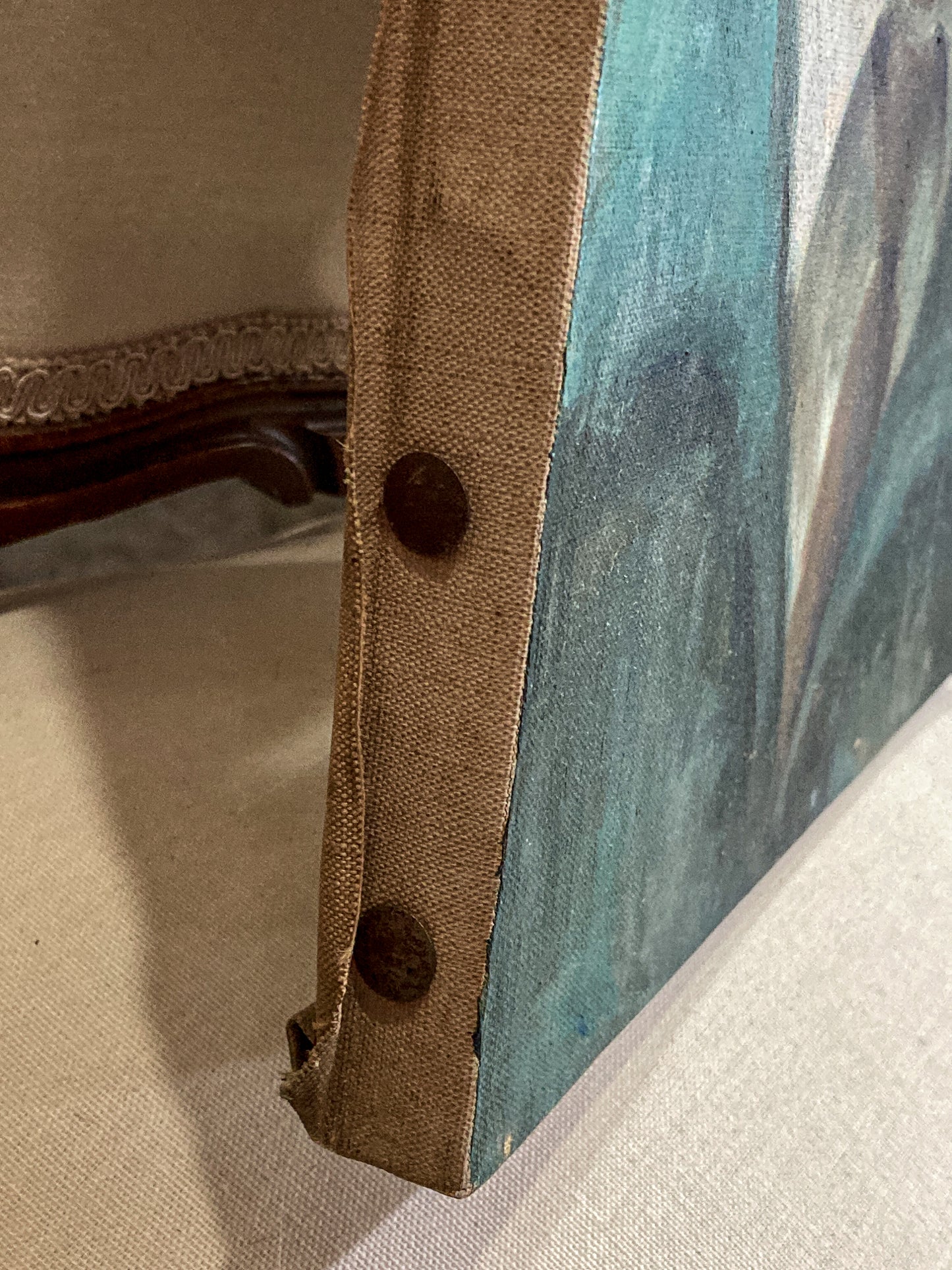 Vintage Original Self Portrait Frank Campanella (1918-2016) Canvas Oil Painting