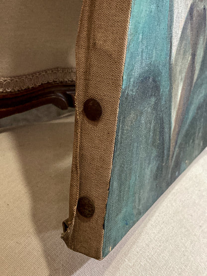 Vintage Original Self Portrait Frank Campanella (1918-2016) Canvas Oil Painting