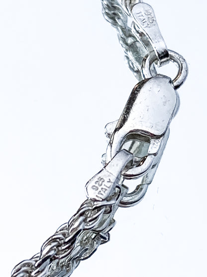 Radiant Italian 925 Sterling Silver Twisted Rope 7-Inch Chain Bracelet