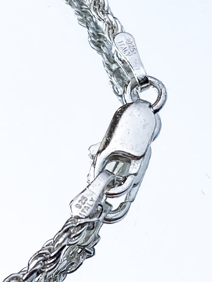Radiant Italian 925 Sterling Silver Twisted Rope 7-Inch Chain Bracelet