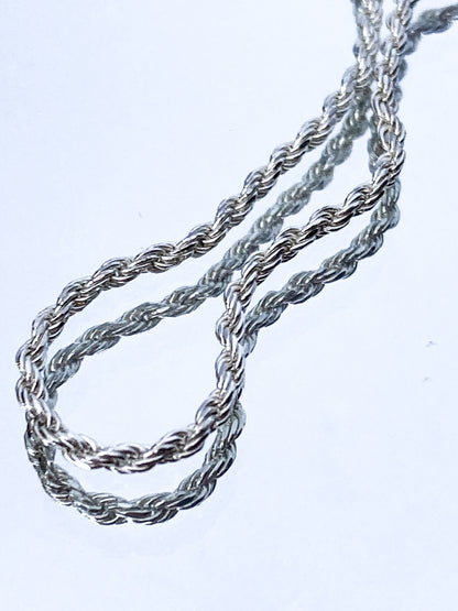 Radiant Italian 925 Sterling Silver Twisted Rope 7-Inch Chain Bracelet