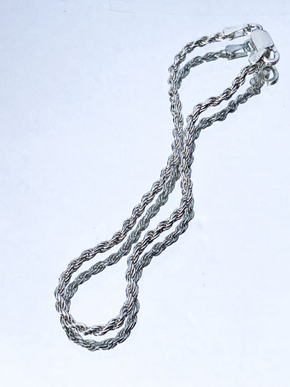 Radiant Italian 925 Sterling Silver Twisted Rope 7-Inch Chain Bracelet