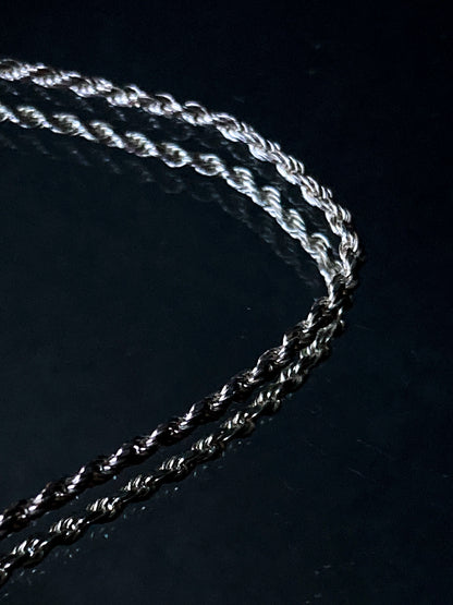 Radiant Italian 925 Sterling Silver Twisted Rope 7-Inch Chain Bracelet