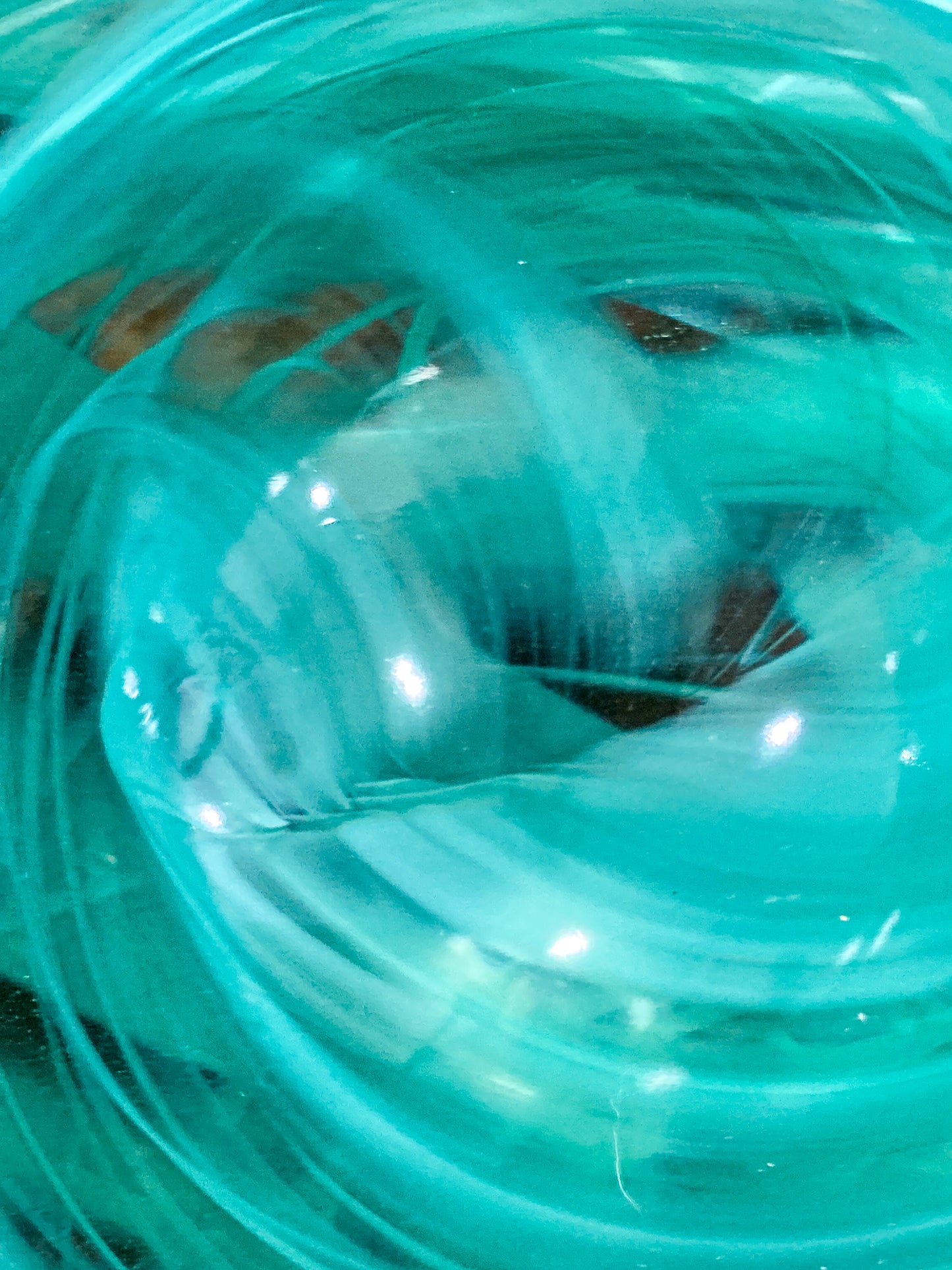 Kosta Boda 2000 Atoll Anna Ehrner Green Swirl Clear Candle Holder Bowl