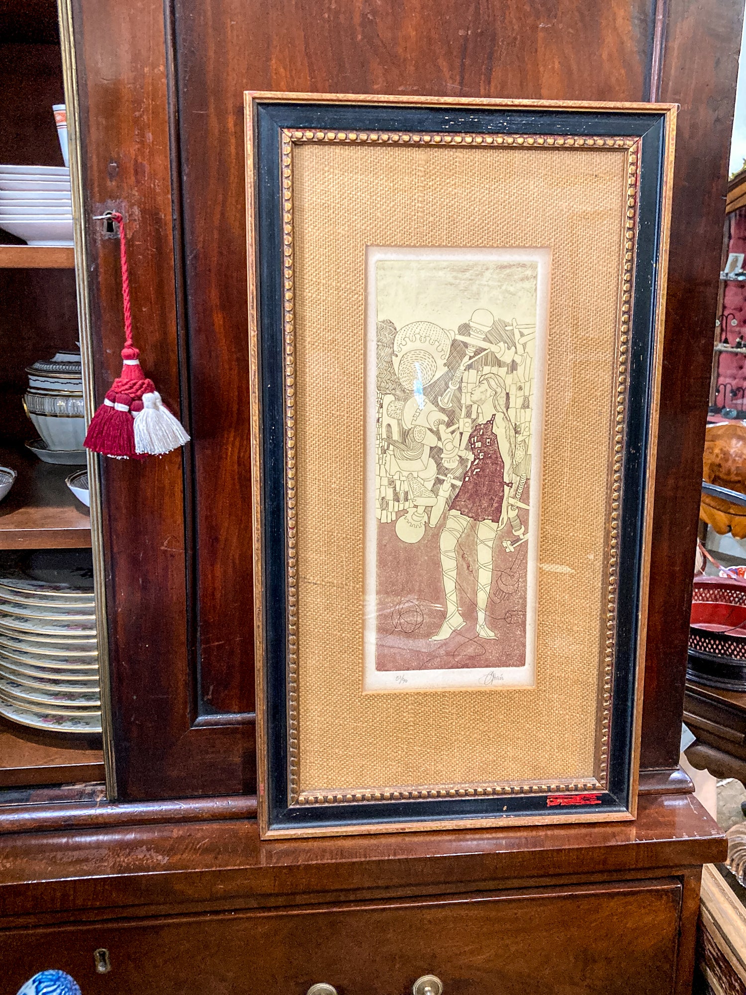 Linda Stein (1943-) School Work 51/90 Limited Edition Framed Paper Etching Print