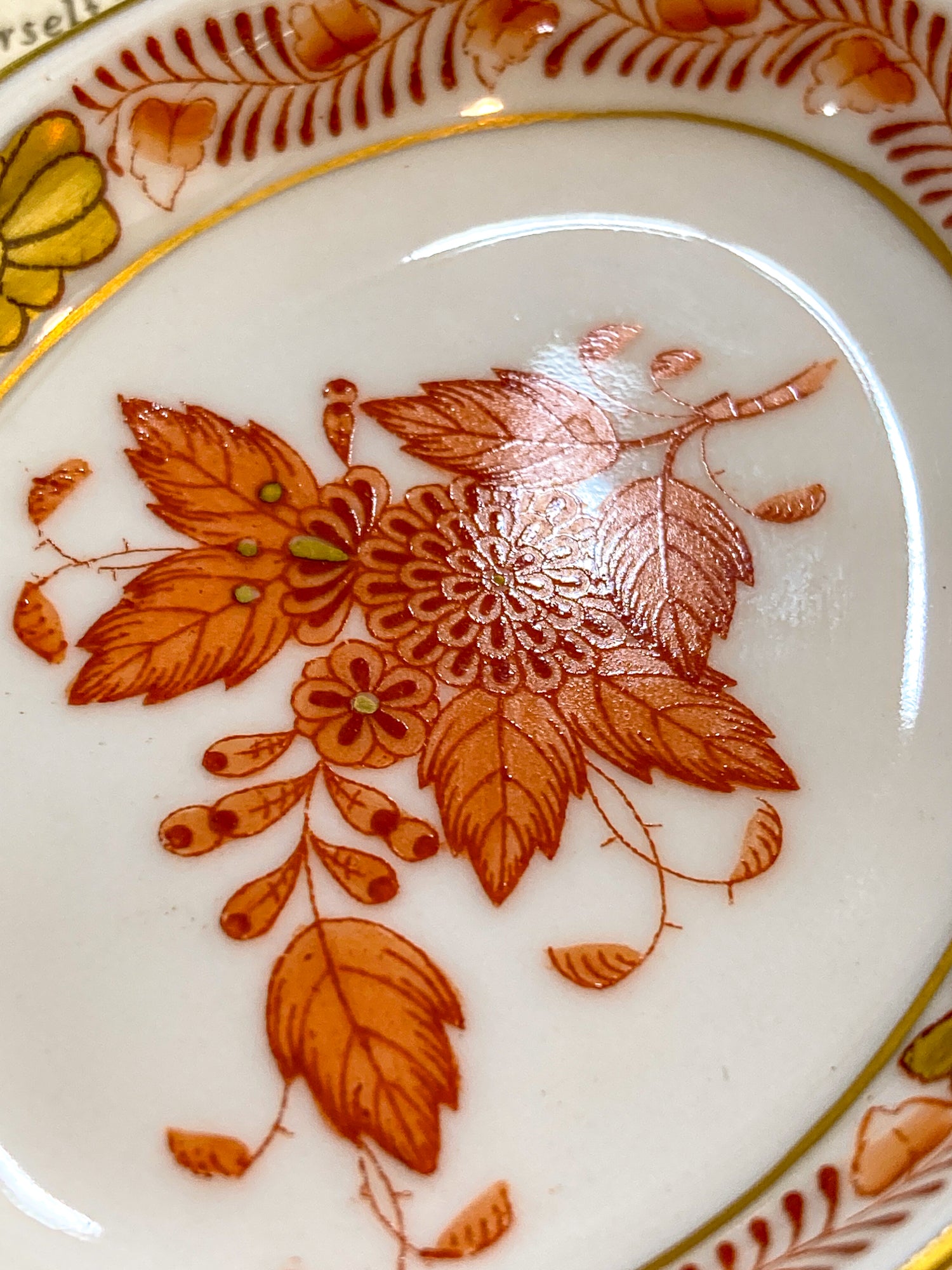 Miniature Herend Chinese Bouquet Hand Painted Porcelain Trinket Ring Dish
