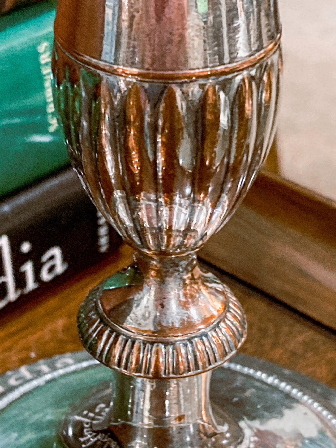 Pair 20th Century Georgian Style Silver-Plated Tall Weighted Candlesticks