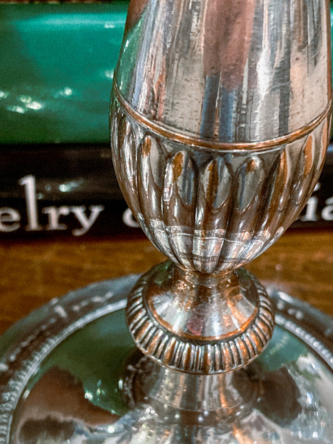 Pair 20th Century Georgian Style Silver-Plated Tall Weighted Candlesticks