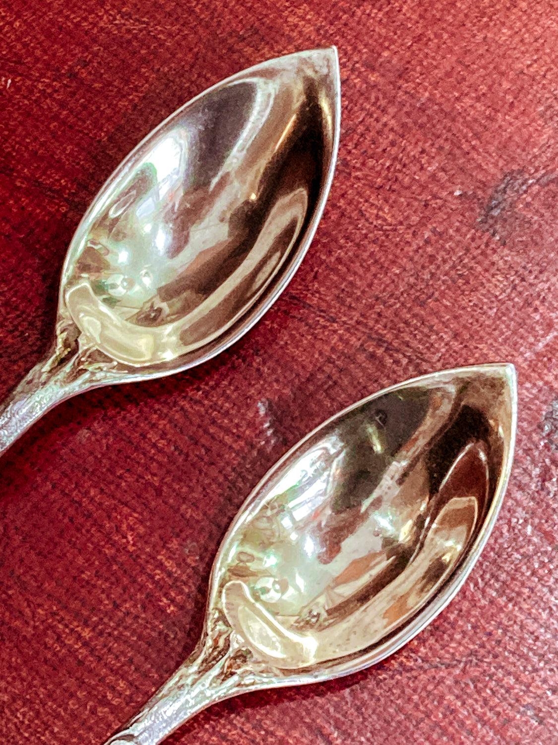 Pair Antique 1907 Watson Sterling Silver Orange Pattern Citrus Spoons