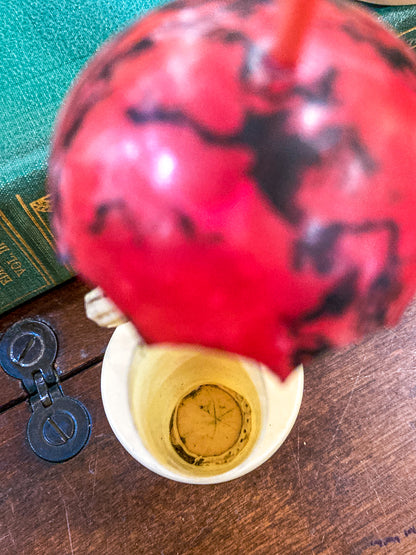 Pair Antique Celluloid Folk Figural Couple with Umbrellas Toothpick Holders