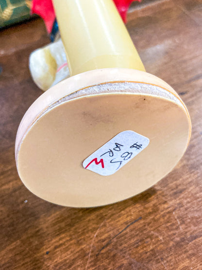 Pair Antique Celluloid Folk Figural Couple with Umbrellas Toothpick Holders