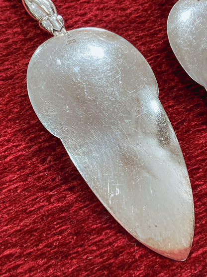 Pair Vintage Georg Jensen Pattern #91 Sterling Silver Fish Serving Set