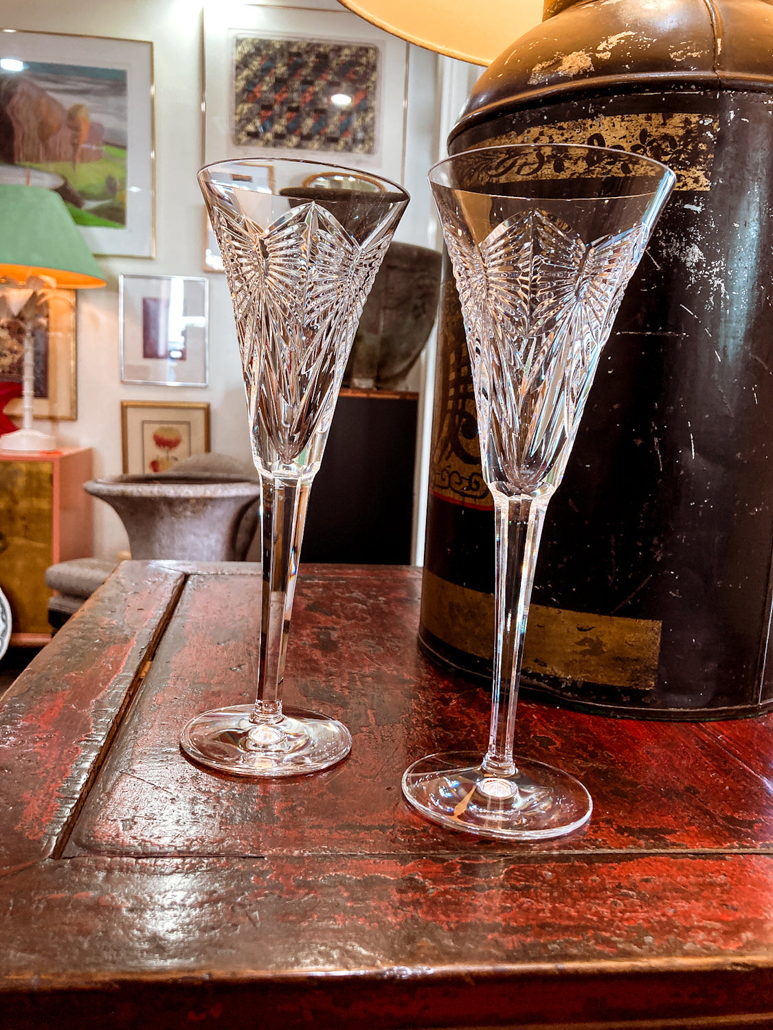 Vintage Waterford Crystal Millenium Series hotsell Champagne Flutes Health Pattern