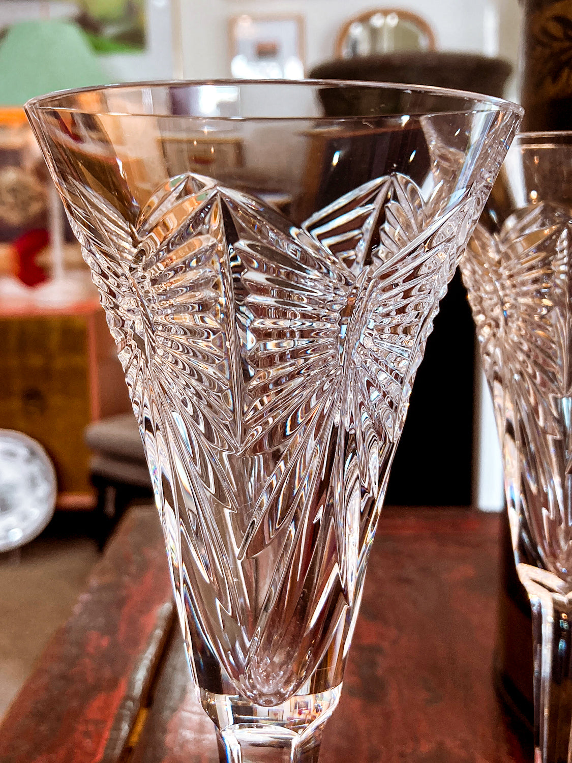 Waterford Millennium Series Happiness Crystal Toasting Flutes Glassware Pair