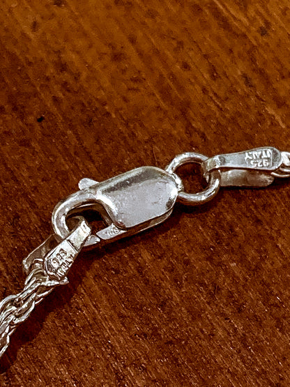Radiant Italian 925 Sterling Silver Twisted Rope 7-Inch Chain Bracelet
