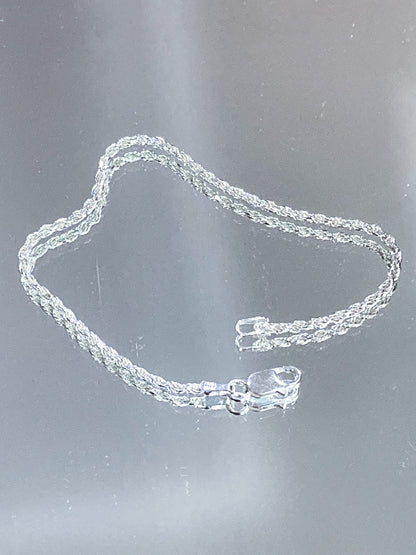 Radiant Italian 925 Sterling Silver Twisted Rope 7-Inch Chain Bracelet