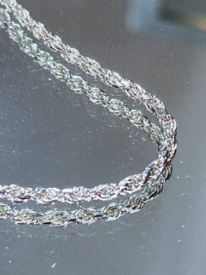 Radiant Italian 925 Sterling Silver Twisted Rope 7-Inch Chain Bracelet