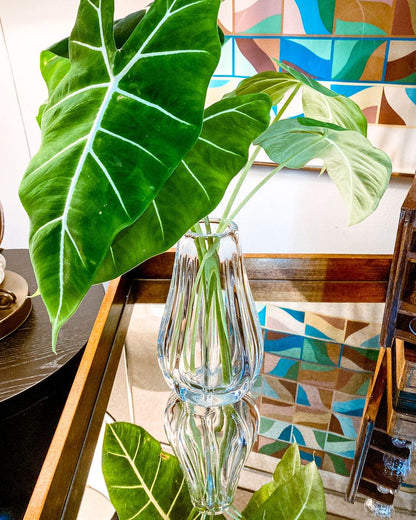 Radiant Vintage Daum Style Hand-Blown Thick Curvy Glass Vase