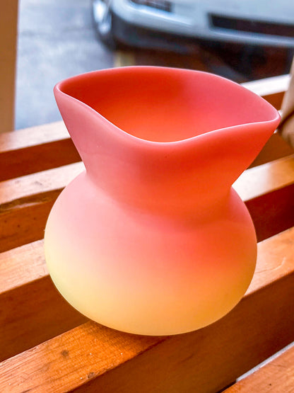 Antique Mt. Washington Pink Yellow Burmese Glass Toothpick Holder