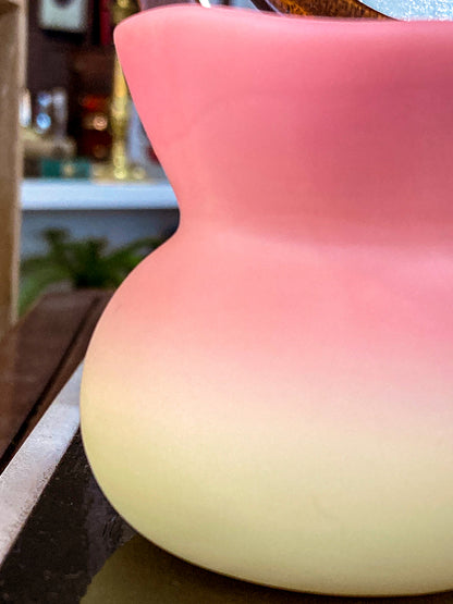 Antique Mt. Washington Pink Yellow Burmese Glass Toothpick Holder