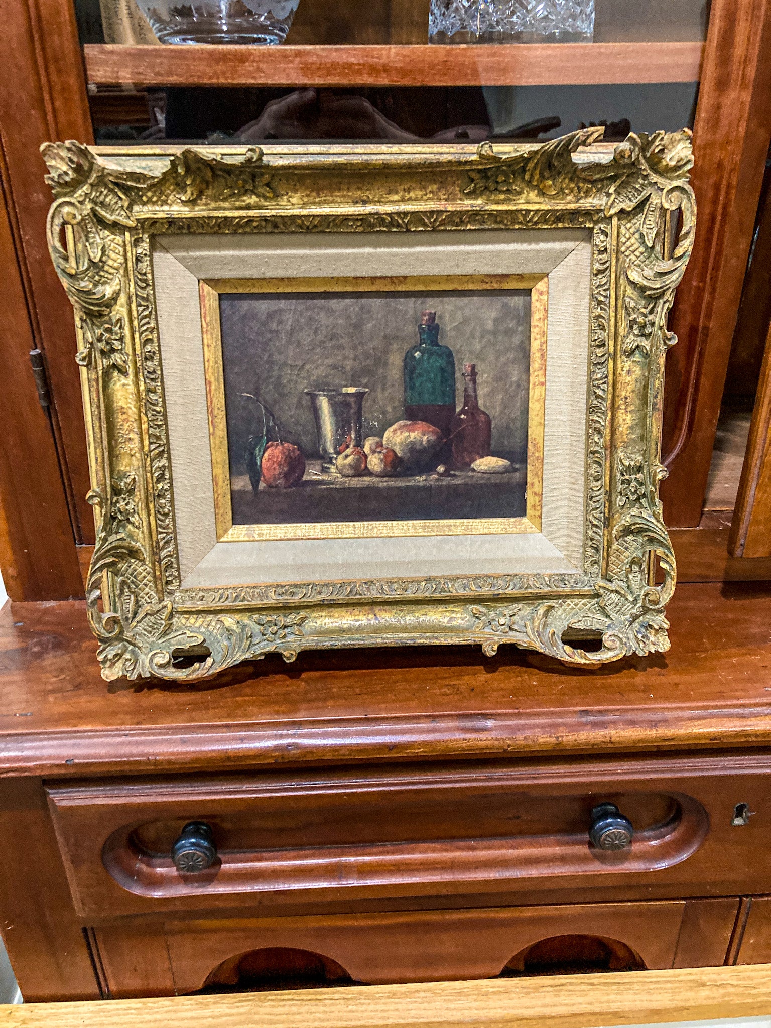 Reproduction 18th Century Jean Siméon Chardin Ornate Framed Goblets Still Life Print