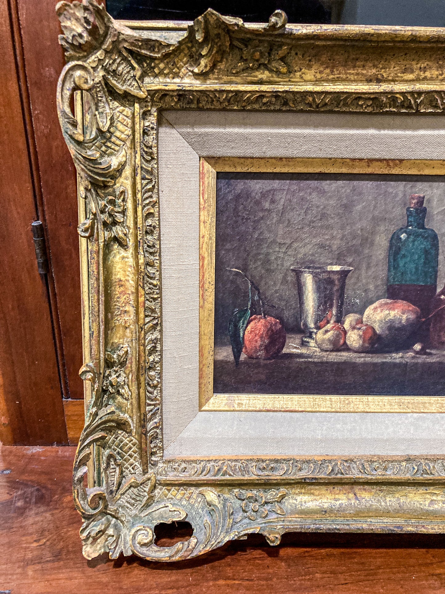 Reproduction 18th Century Jean Siméon Chardin Ornate Framed Goblets Still Life Print