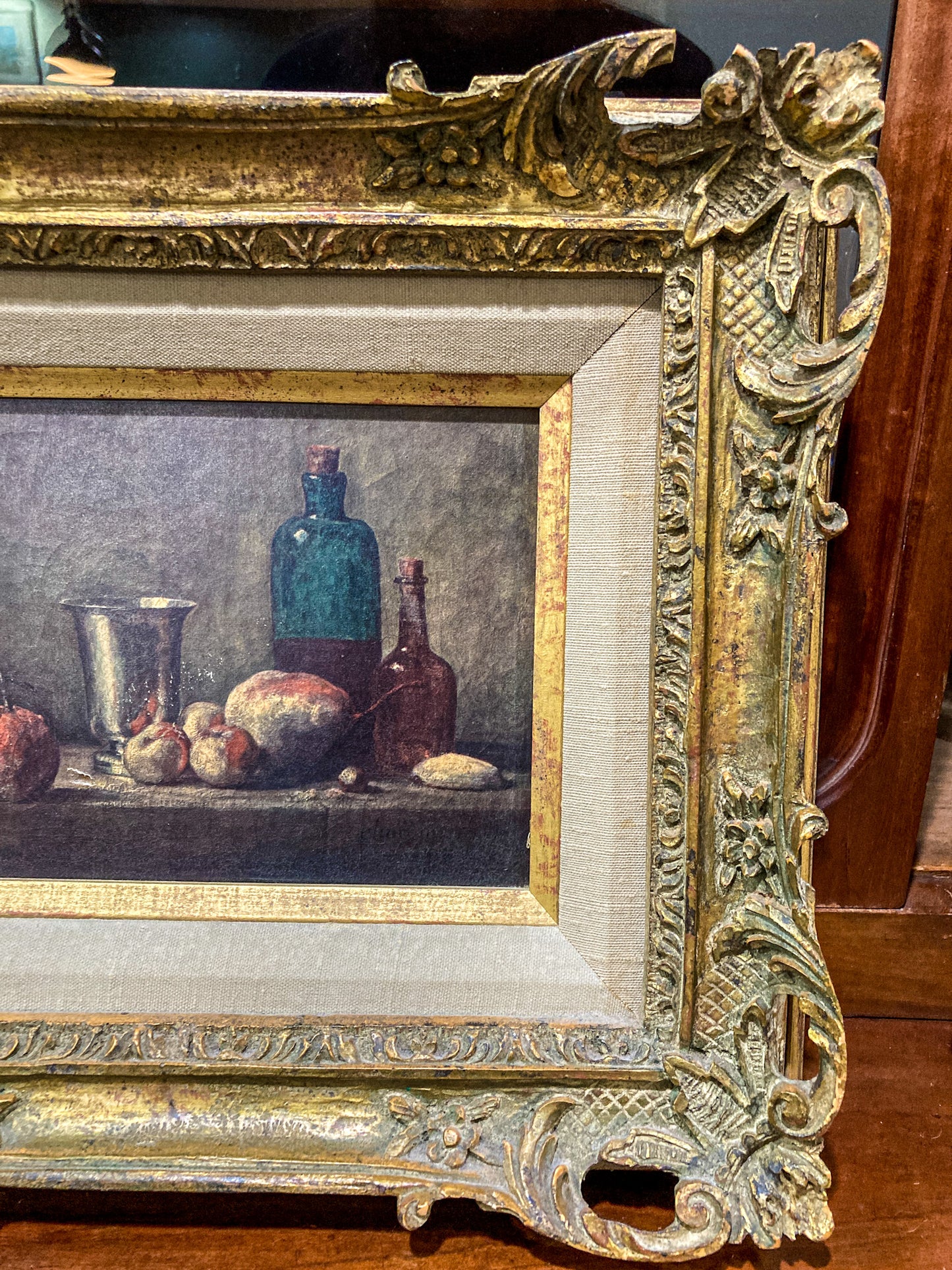 Reproduction 18th Century Jean Siméon Chardin Ornate Framed Goblets Still Life Print