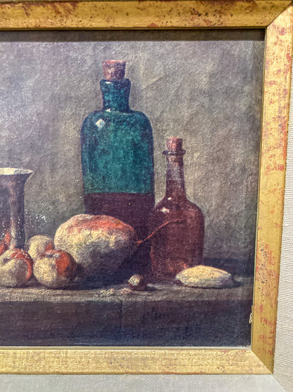 Reproduction 18th Century Jean Siméon Chardin Ornate Framed Goblets Still Life Print