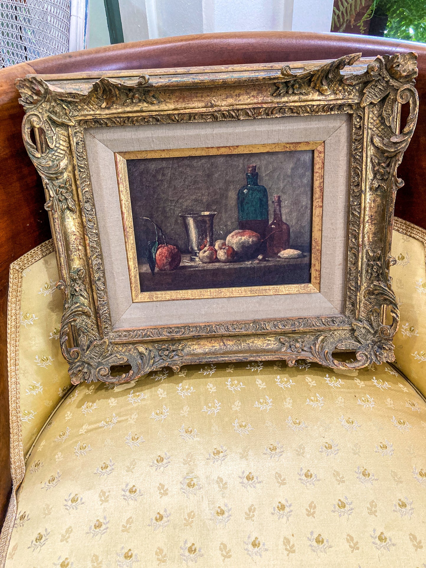 Reproduction 18th Century Jean Siméon Chardin Ornate Framed Goblets Still Life Print