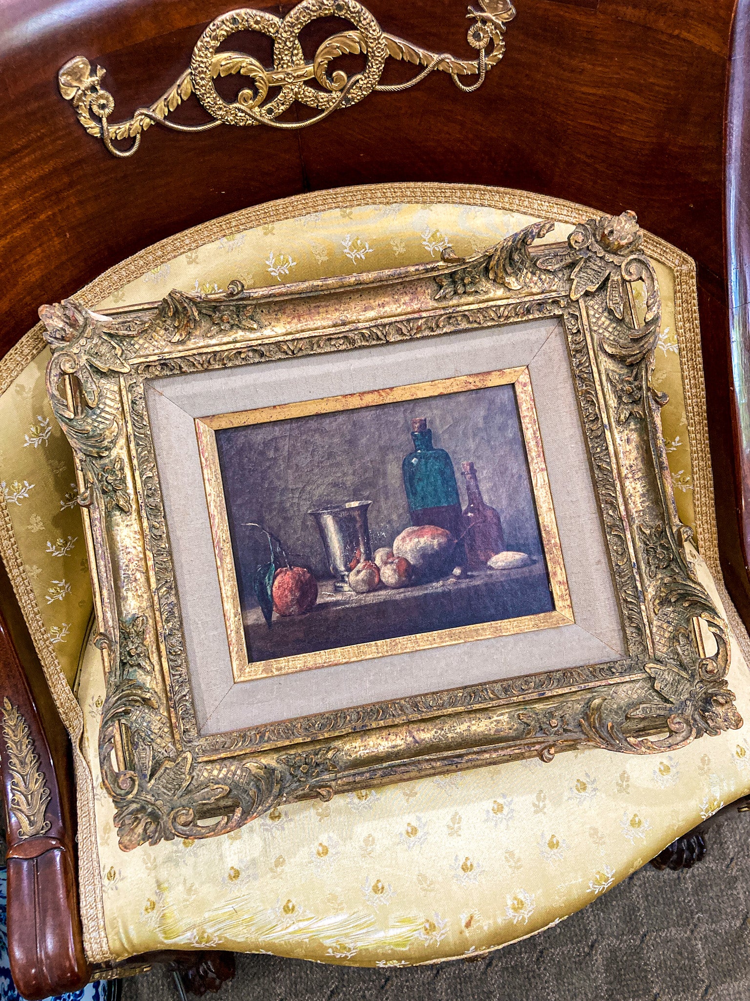 Reproduction 18th Century Jean Siméon Chardin Ornate Framed Goblets Still Life Print
