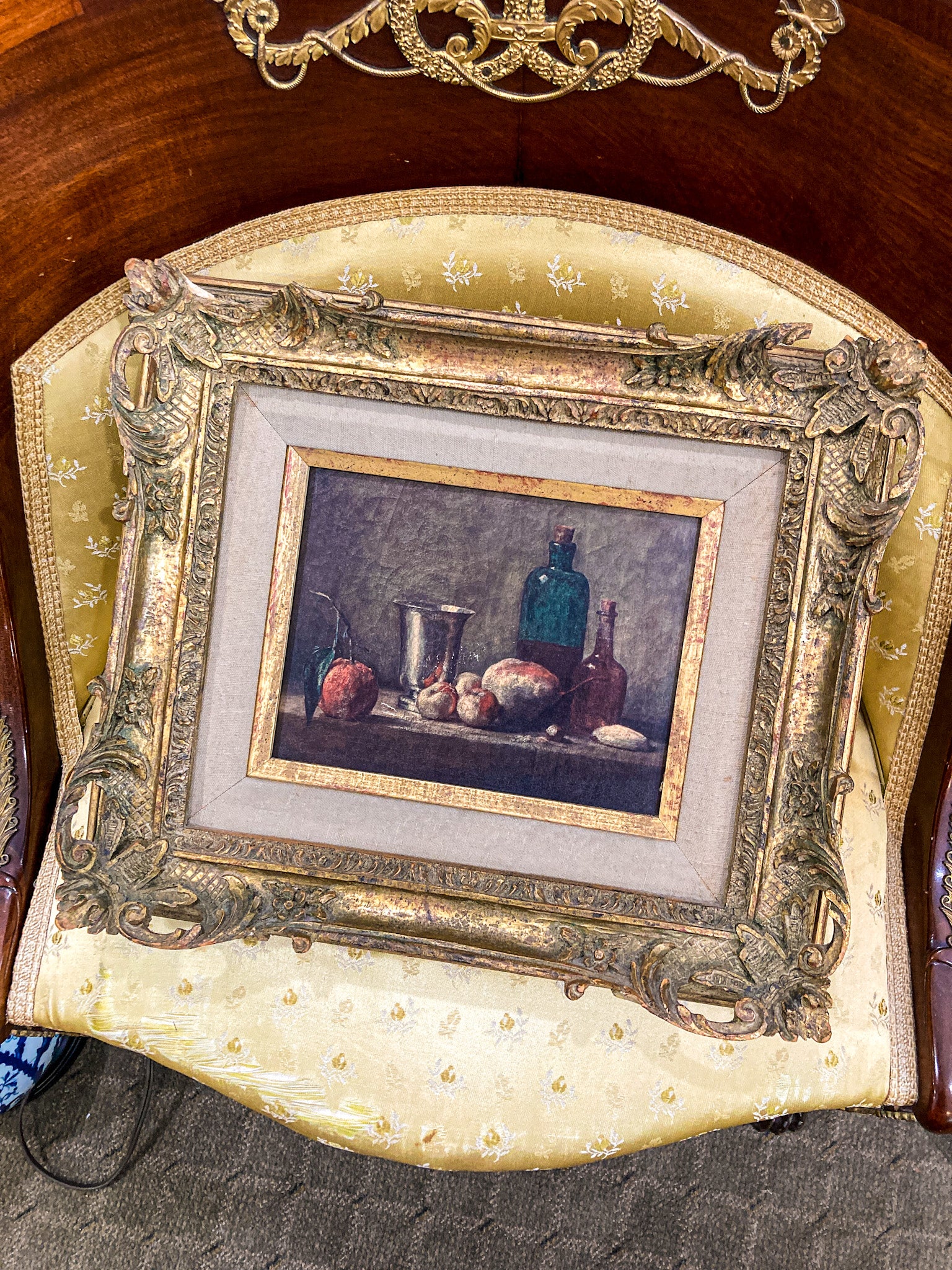 Reproduction 18th Century Jean Siméon Chardin Ornate Framed Goblets Still Life Print