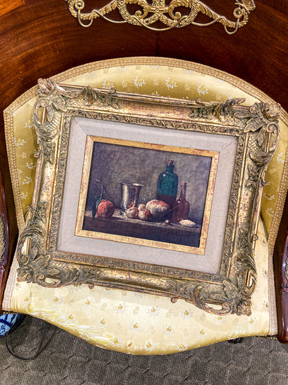 Reproduction 18th Century Jean Siméon Chardin Ornate Framed Goblets Still Life Print