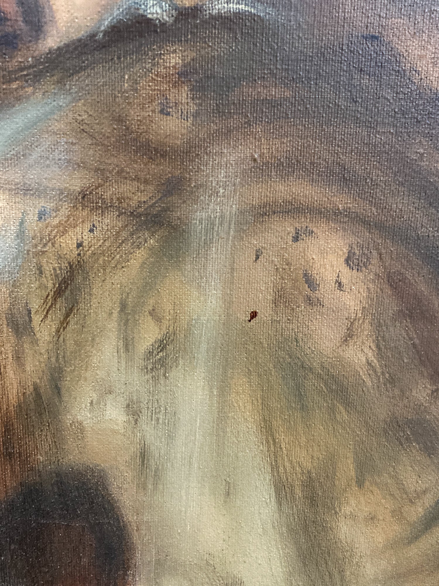 Antique Inspired Woman in Mirror Robert Martin (1918-1998) Framed Oil Canvas Painting