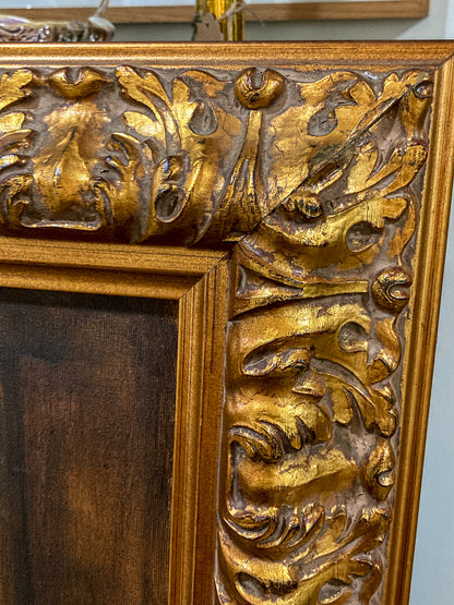 Antique Inspired Woman in Mirror Robert Martin (1918-1998) Framed Oil Canvas Painting