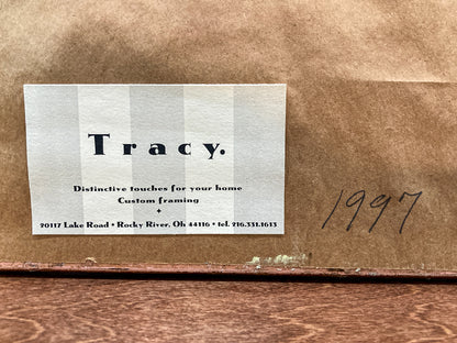 Antique Inspired Woman in Mirror Robert Martin (1918-1998) Framed Oil Canvas Painting