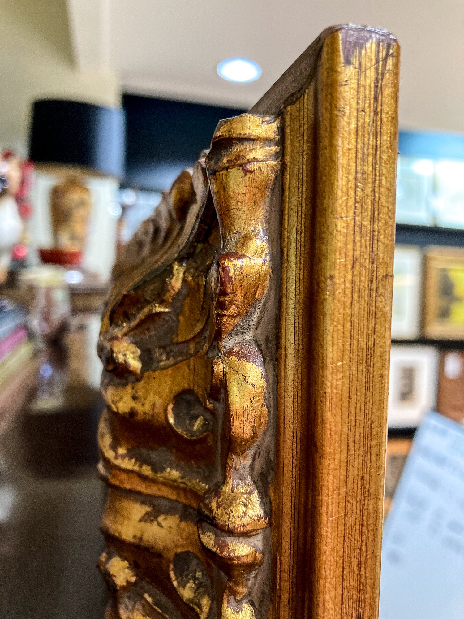 Antique Inspired Woman in Mirror Robert Martin (1918-1998) Framed Oil Canvas Painting