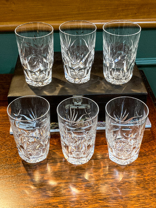 Set of Six Waterford Ashling Clear Crystal 10oz Tumblers Drink Glasses