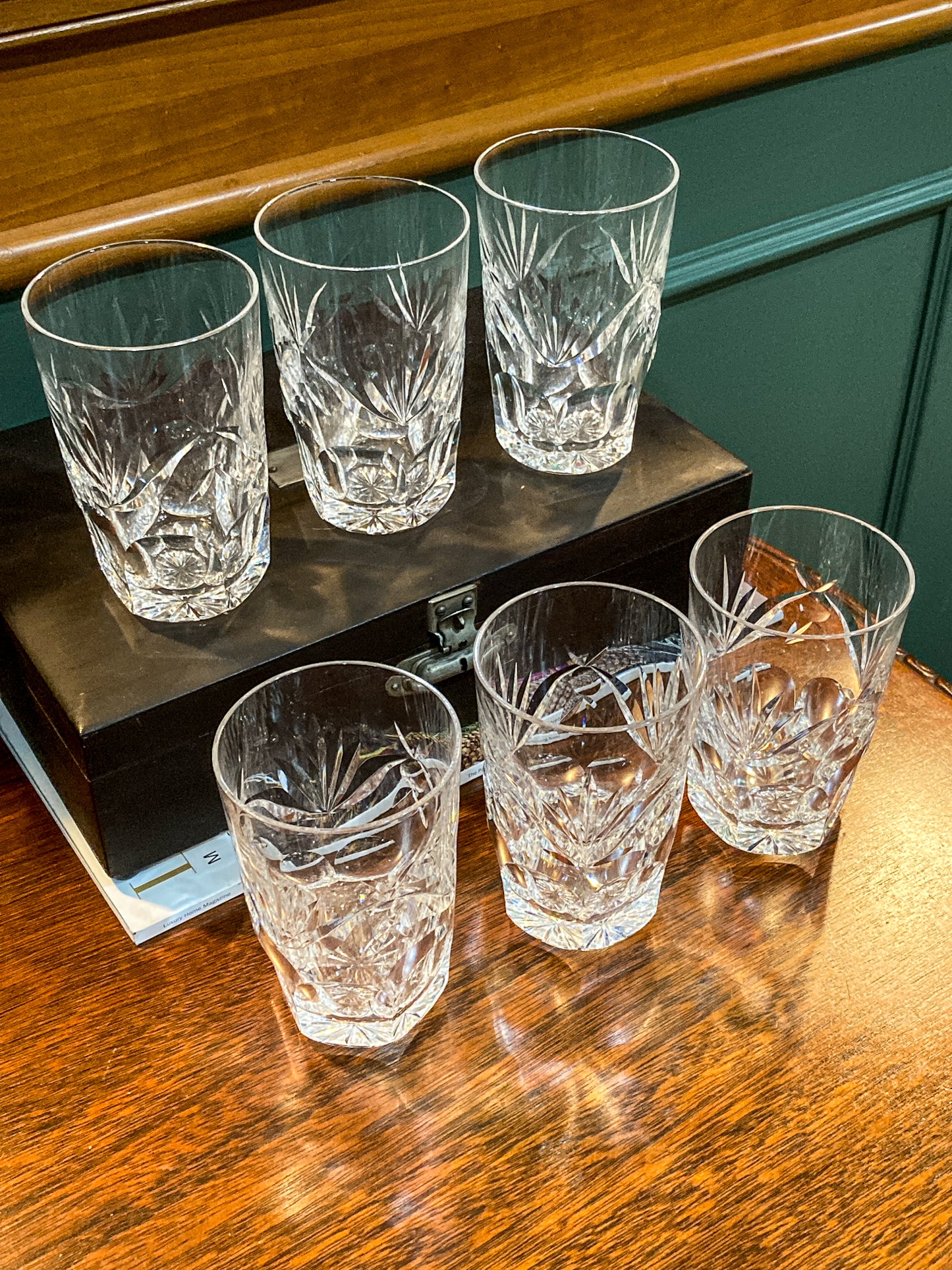 Set of Six Waterford Ashling Clear Crystal 10oz Tumblers Drink Glasses