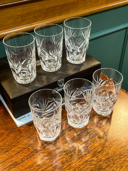 Set of Six Waterford Ashling Clear Crystal 10oz Tumblers Drink Glasses